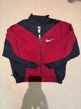VINTAGE Nike Maroon and Black Track Joggers